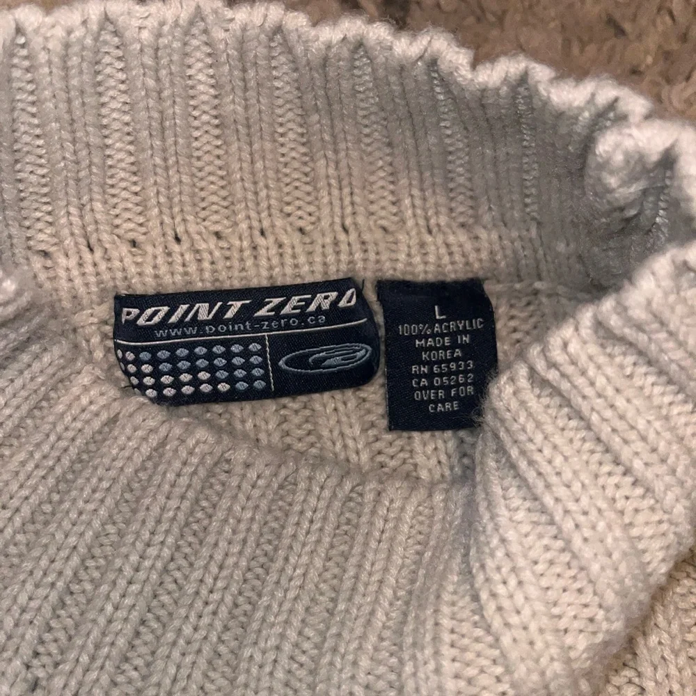 Point Zero vintage 90s Cream Ribbed Turtleneck Sweater y2k